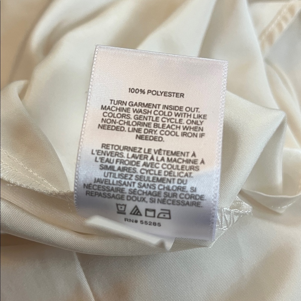 Express Cream Satin Look & Feel Button-Down Shirt w/Rhinestone buttons XL TL - Picture 13 of 13
